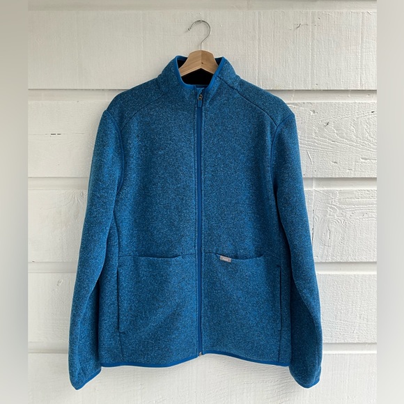 Figs Jackets & Coats Figs On Shift Sweater Knit Jacket Blue Gray